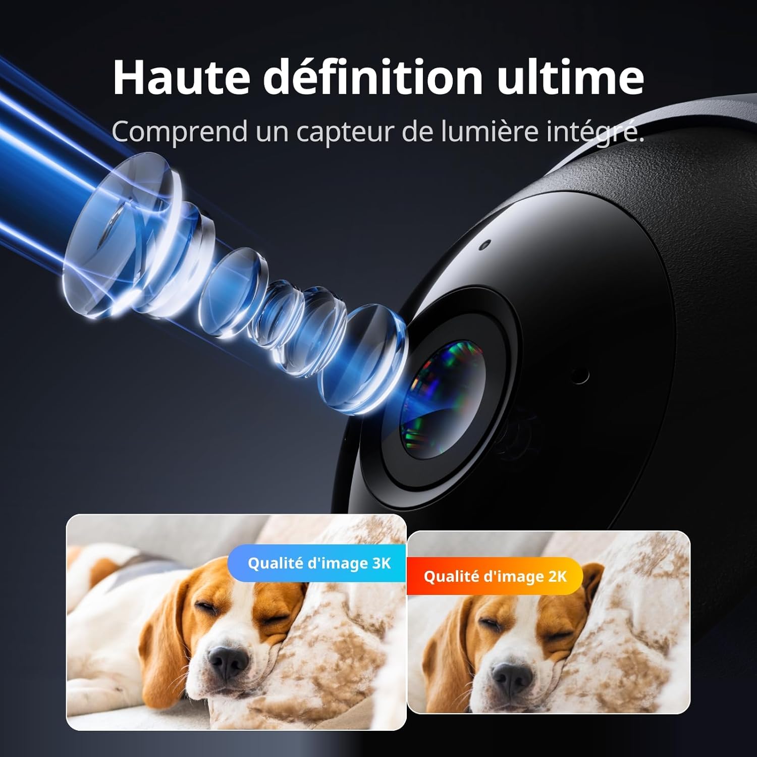 Thumbnail 1 de SwitchBot Caméra de sécurité intérieure 5 MP Pan/Tilt 3K, Wi‑Fi 2,4 GHz, suivi 360°, mode privé et vision couleur (compatible Alexa)