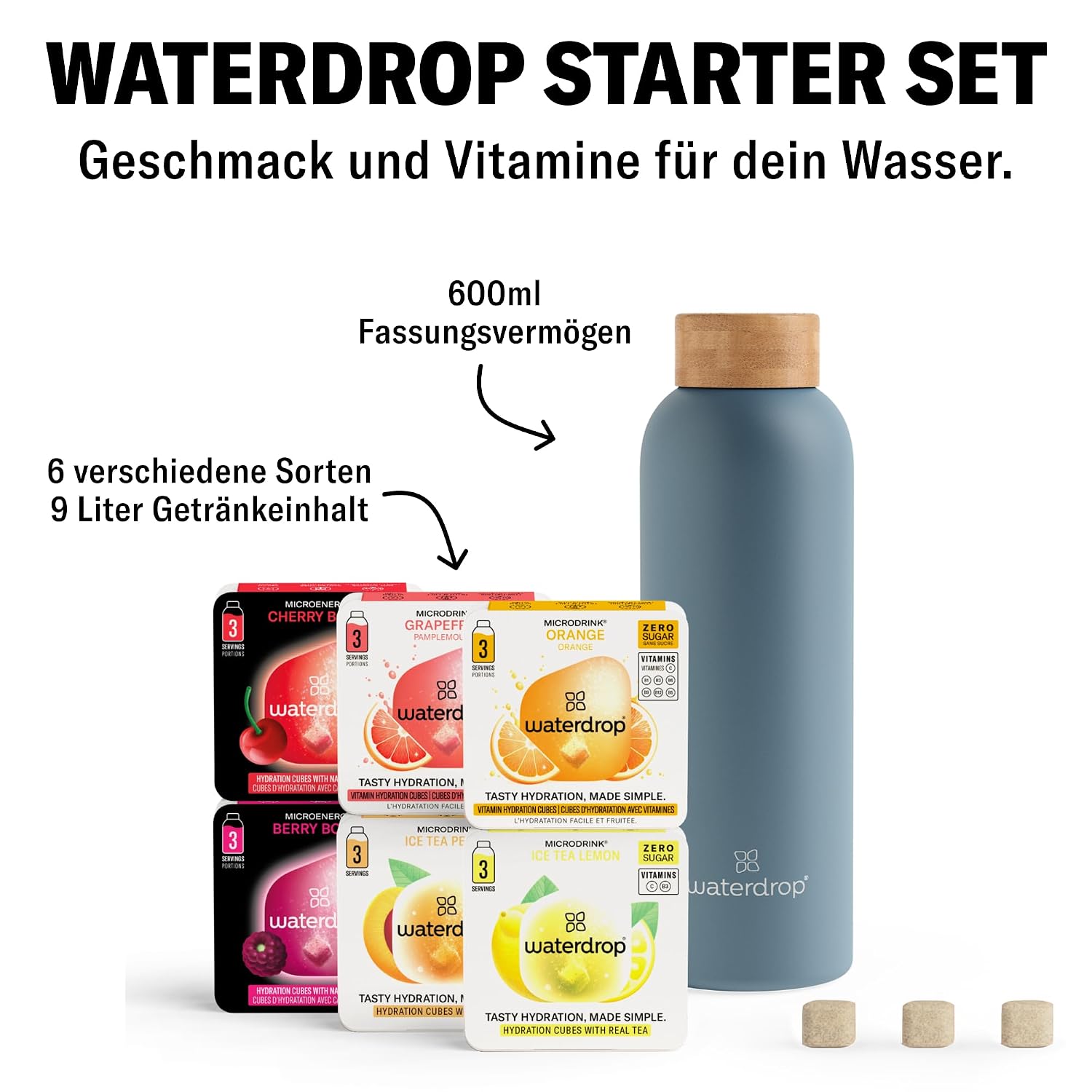 Detalle de waterdrop Starter Set 600 ml Trinkflasche