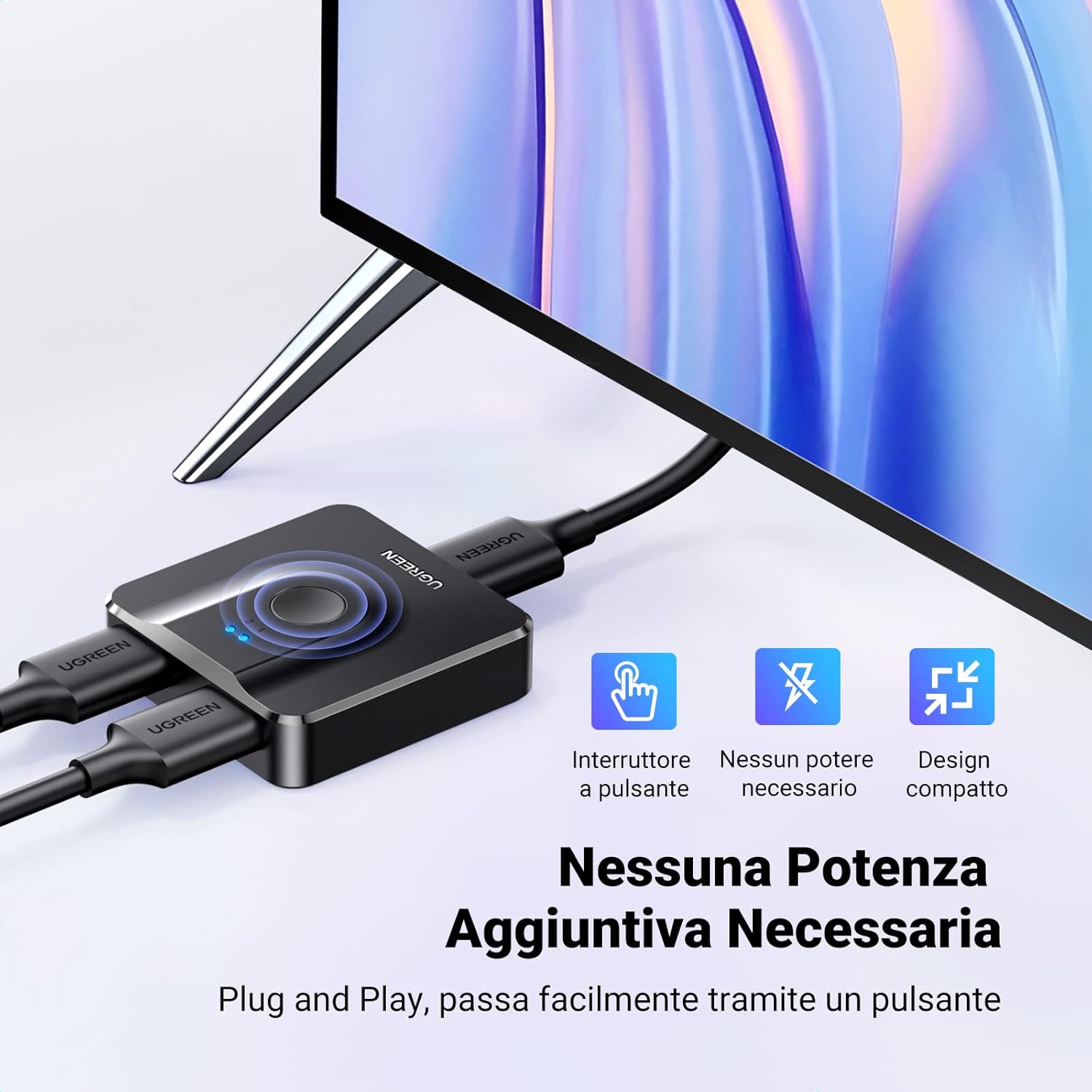 Thumbnail 4 de UGREEN HDMI Switch 4K 60Hz bidirezionale 2 ingressi 1 uscita (2 in 1 out) e 1 ingresso 2 uscite: per PS5, Xbox, PC, TV Box e proiettori