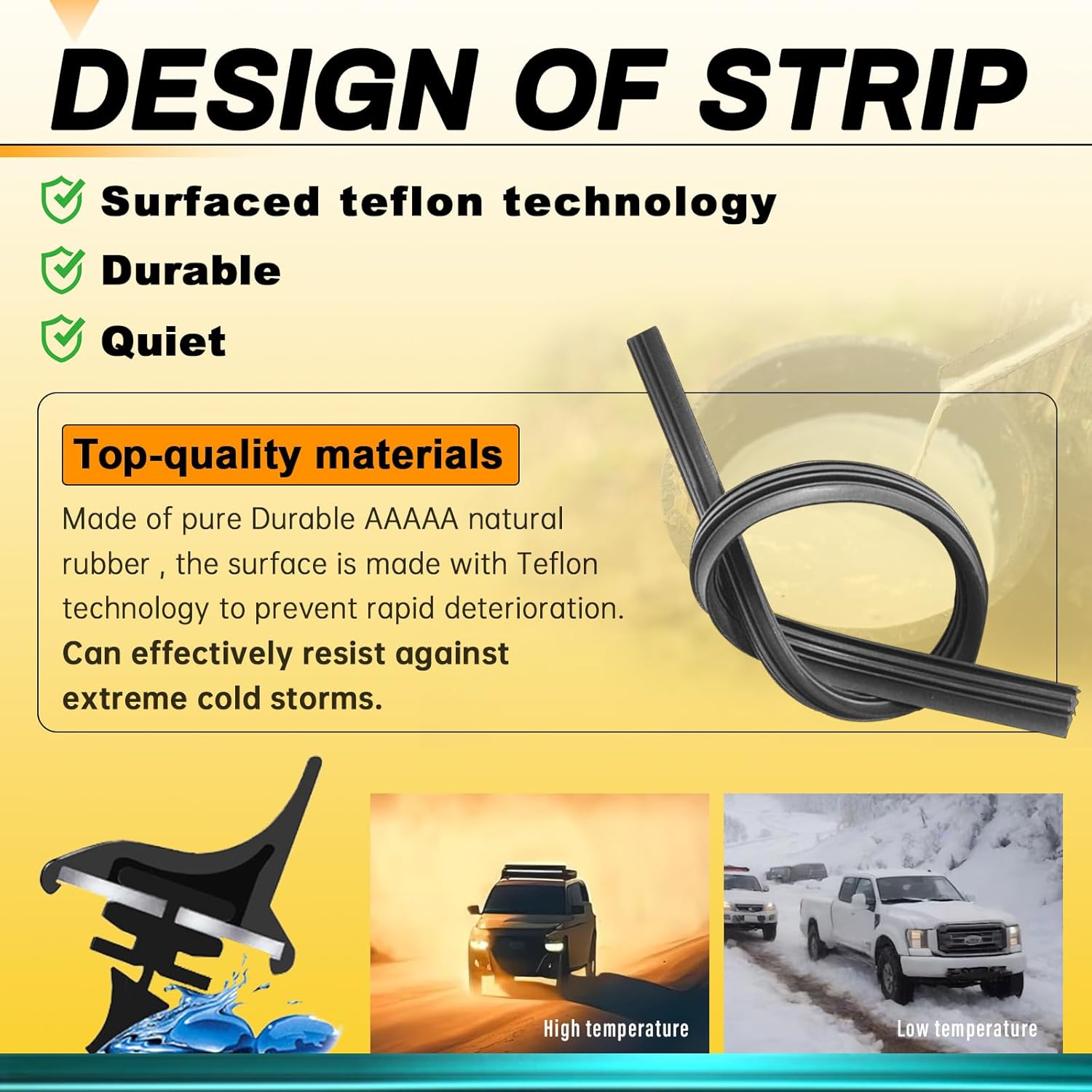 Thumbnail 6 de AUTOBOO 26" + 16" Wiper Blades Pack for Front Windshield