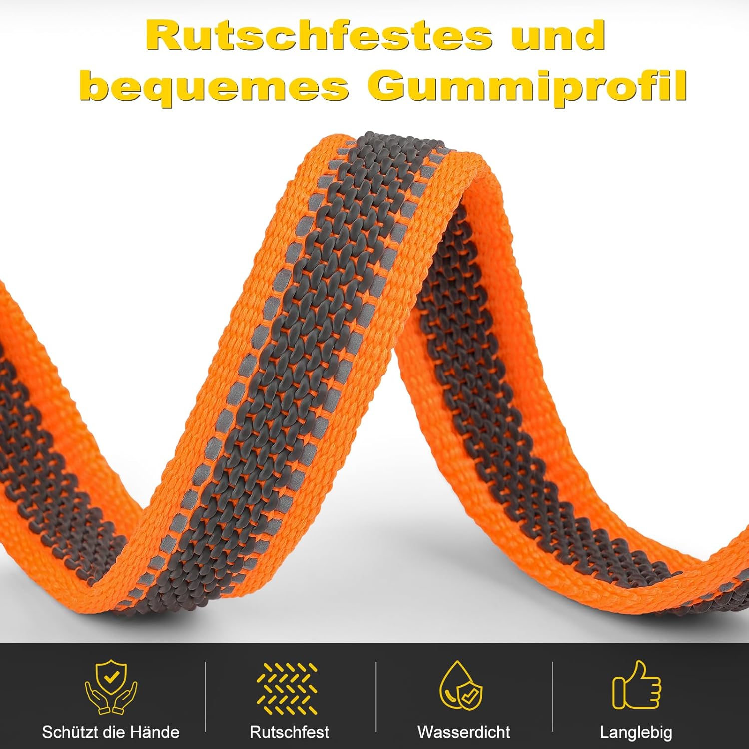 Thumbnail 1 de X XBEN Gumierte reflektierende Hundeleine 20 mm – 2,2 m mit bequemen Griff (Nylon), Orange