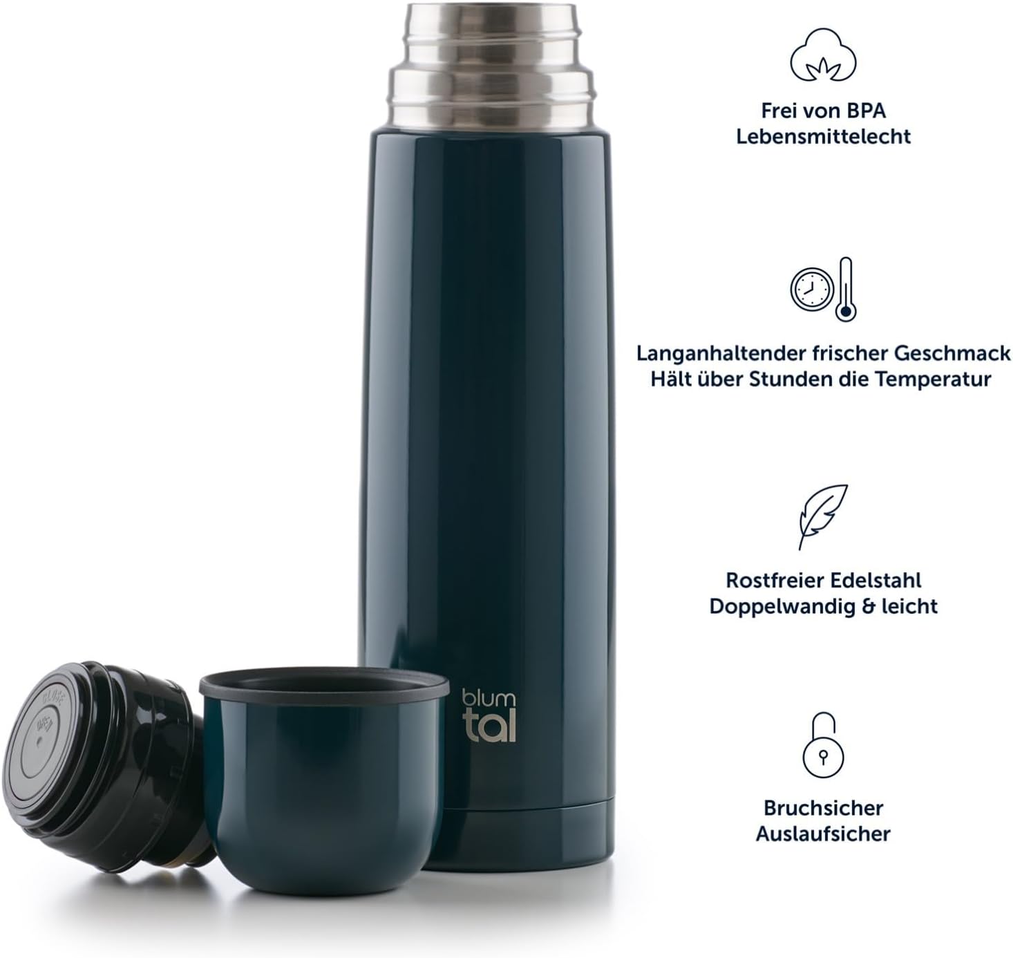 Thumbnail 4 de Blumtal Thermosflasche 1L Edelstahl BPA-frei