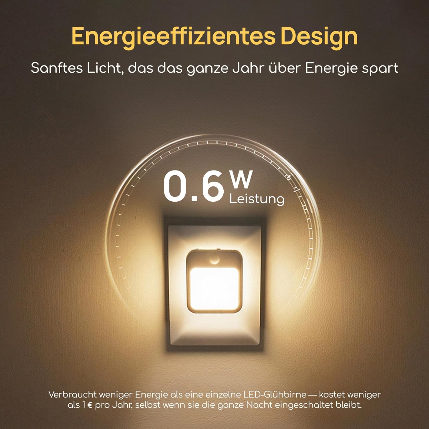 Thumbnail 5 de Nachtlicht Steckdosen mit Bewegungsmelder – 2er-Set, warmweißes Licht, dimmbar, automatischer Auto-Modus
