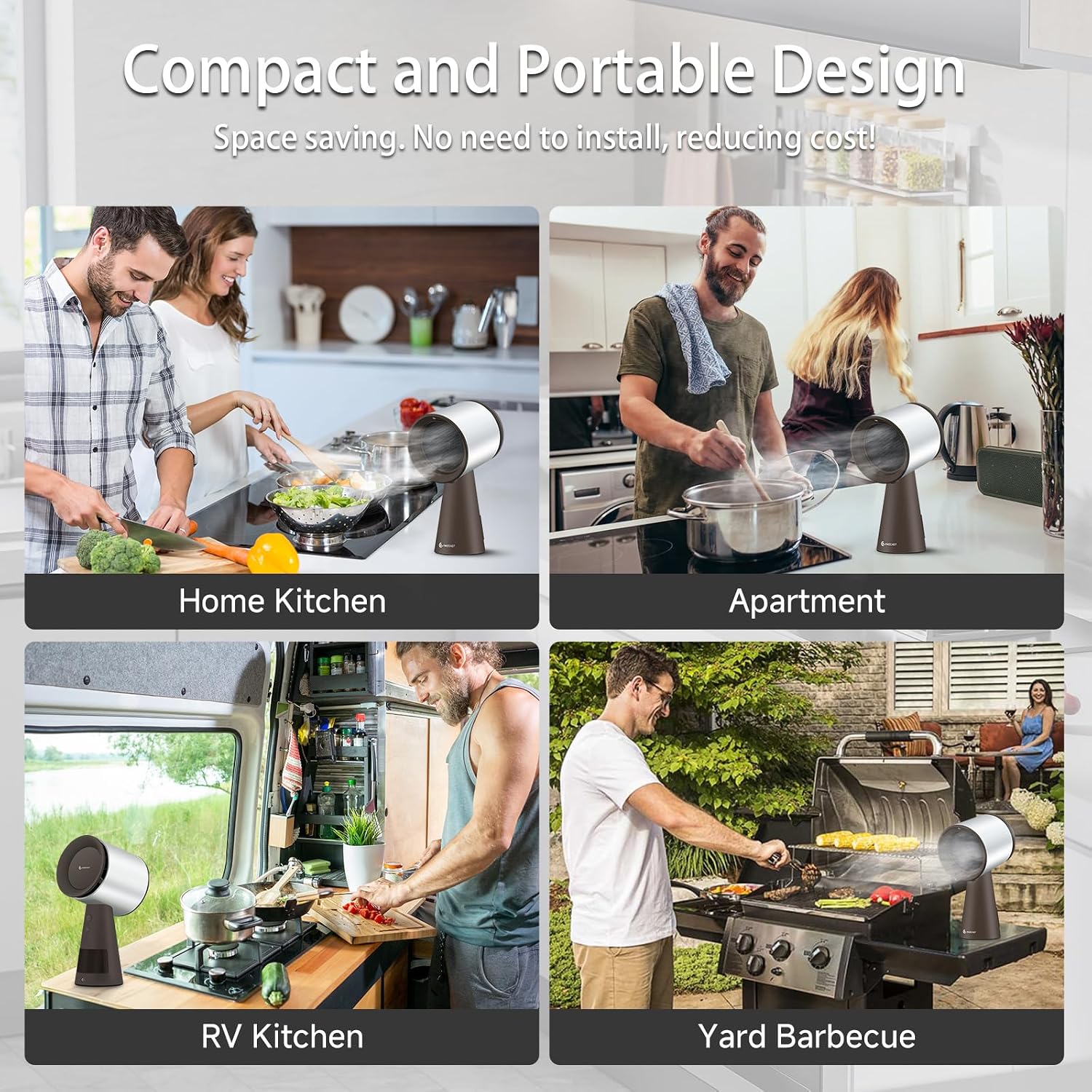 Thumbnail 4 de AMZCHEF Portable Range Hood, 3-Speed Fan with Light and 3-Stage Filtration