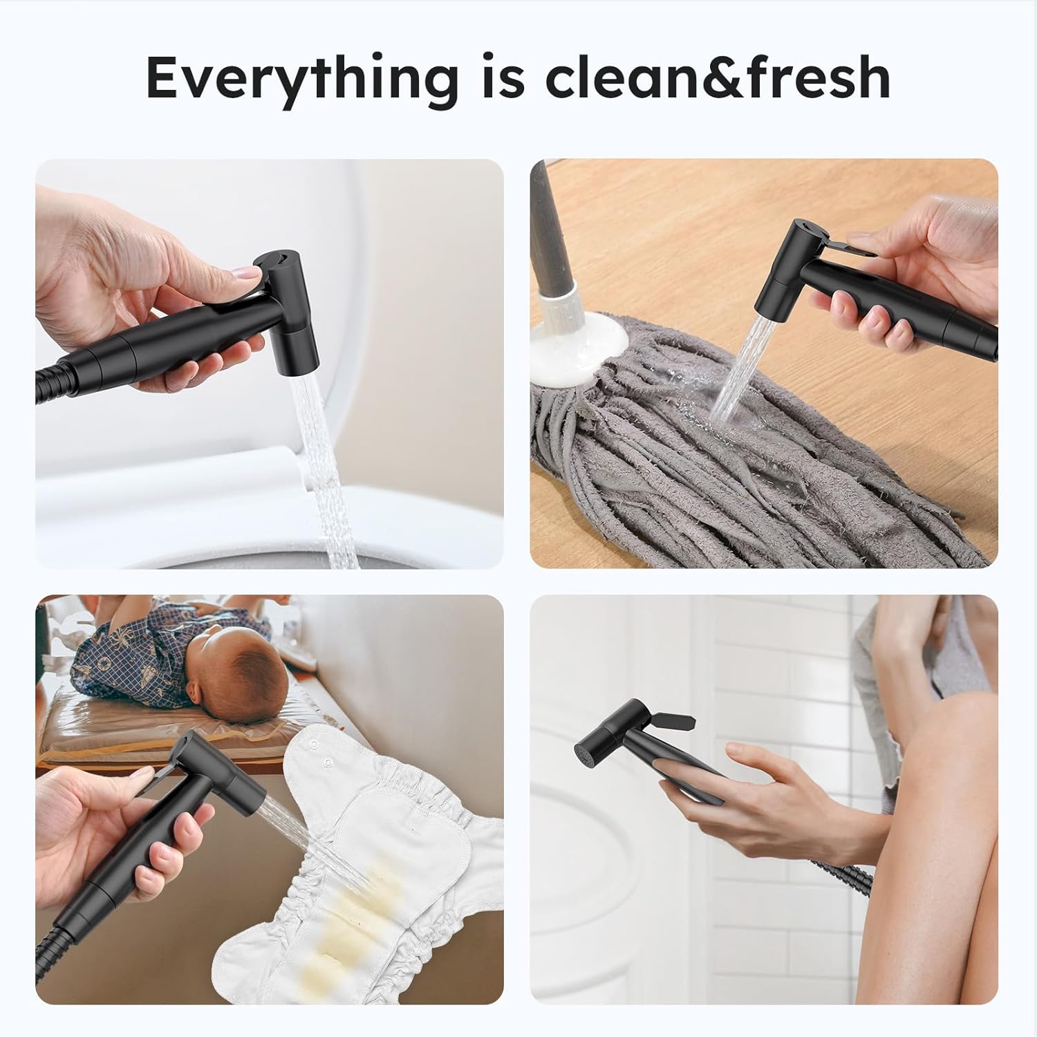 Detalle de Arofa Handheld Bidet Sprayer, Matte Black