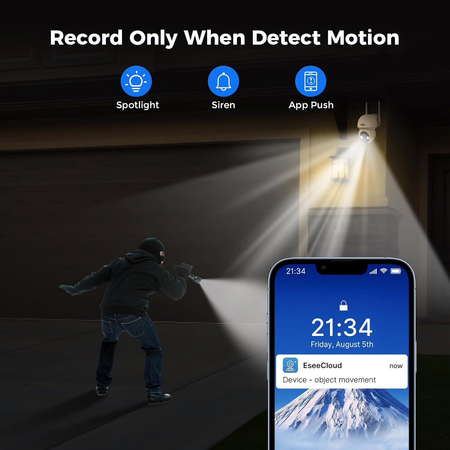 Thumbnail 3 de Hiseeu Solar Security Camera 2-Pack: 4MP Wireless Outdoor PTZ with Solar Power, 360° View, and Color Night Vision