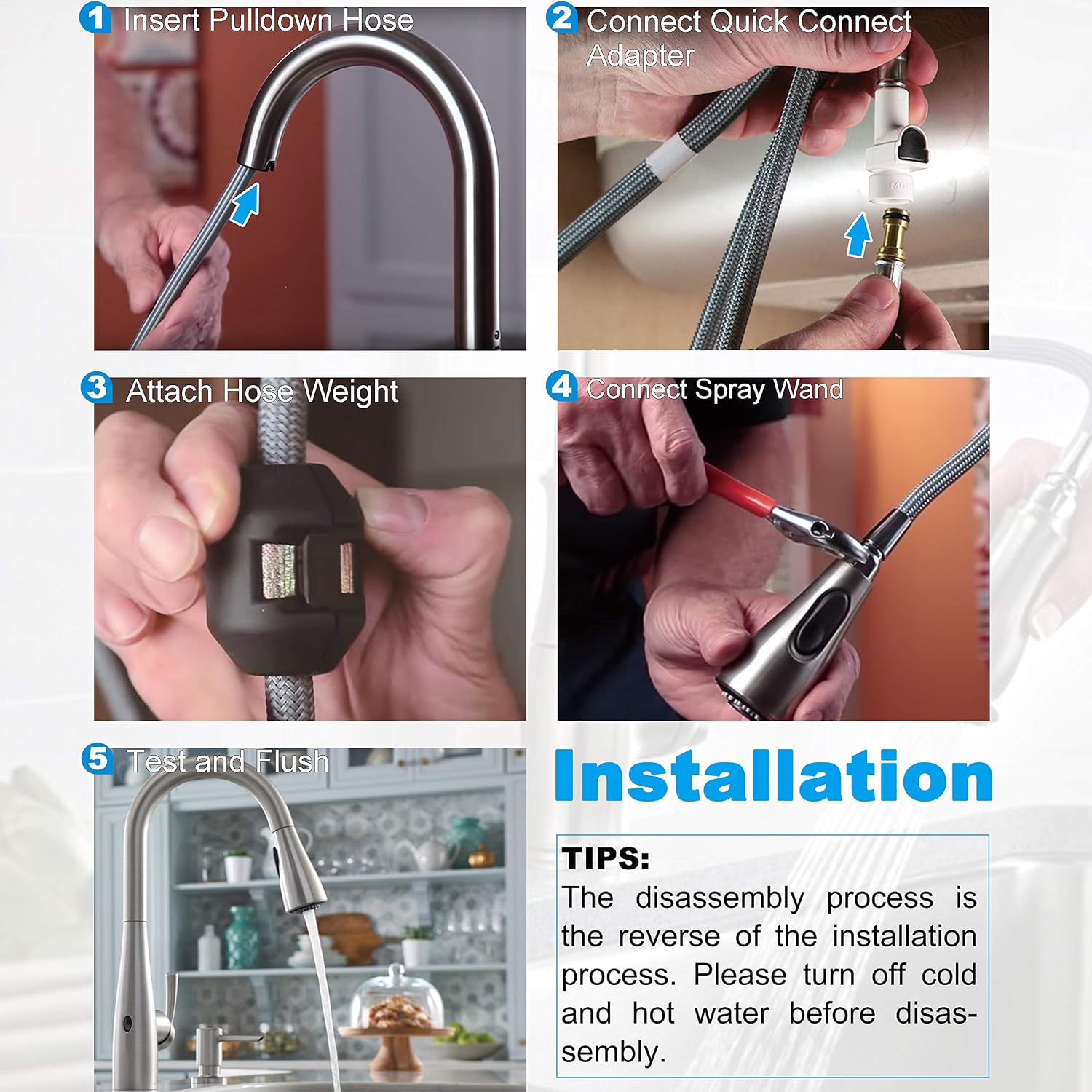 Thumbnail 6 de Awelife Kitchen Faucet Replacement Hose 68-inch