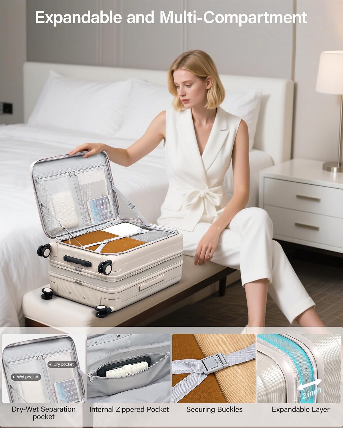 Thumbnail 5 de Hanke 26 Inch Expandable Top‑Opening Suitcase