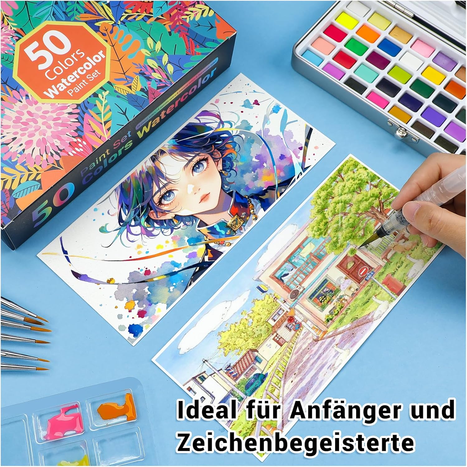 Thumbnail 6 de APOGO Palette d’aquarelle 50 couleurs 🎨