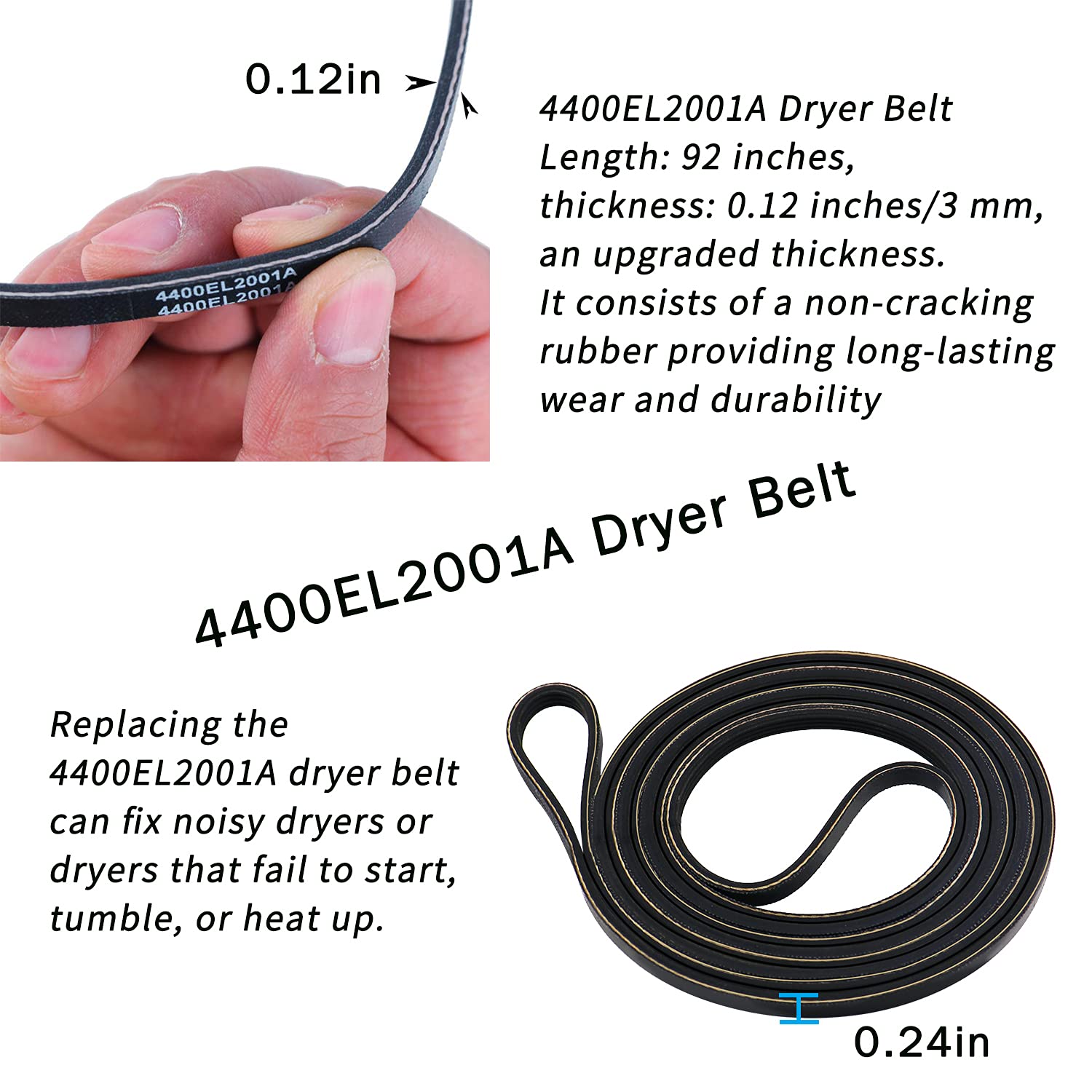 Detalle de Azdele Dryer Repair Kit for LG and Kenmore with Rollers, Belt and Idler Pulley