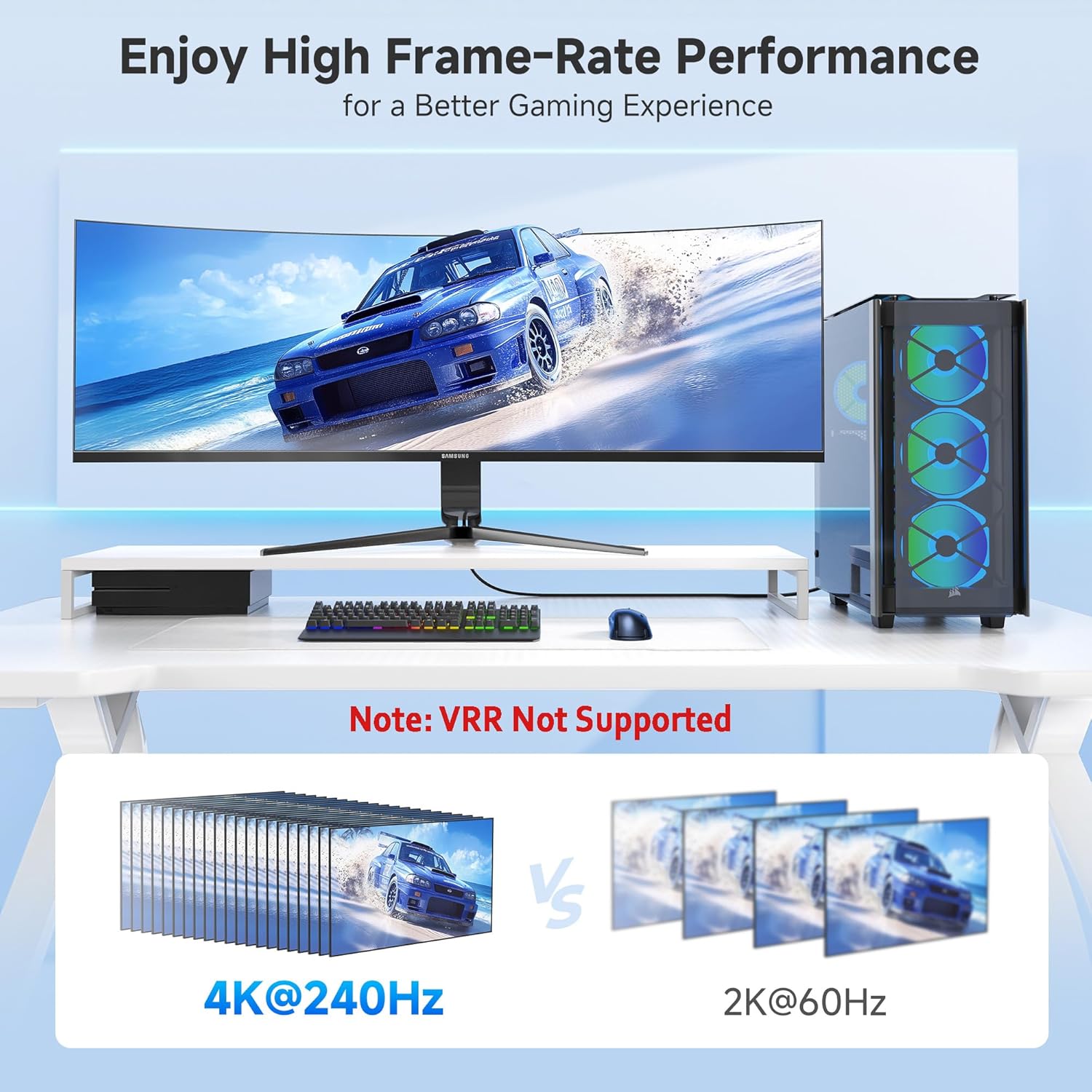 Detalle de Cable Matters Uni-Directional 8K DisplayPort to HDMI 2.1 Cable — 6ft (DP 1.4 to HDMI 2.1) for 4K 240Hz / 8K 60Hz