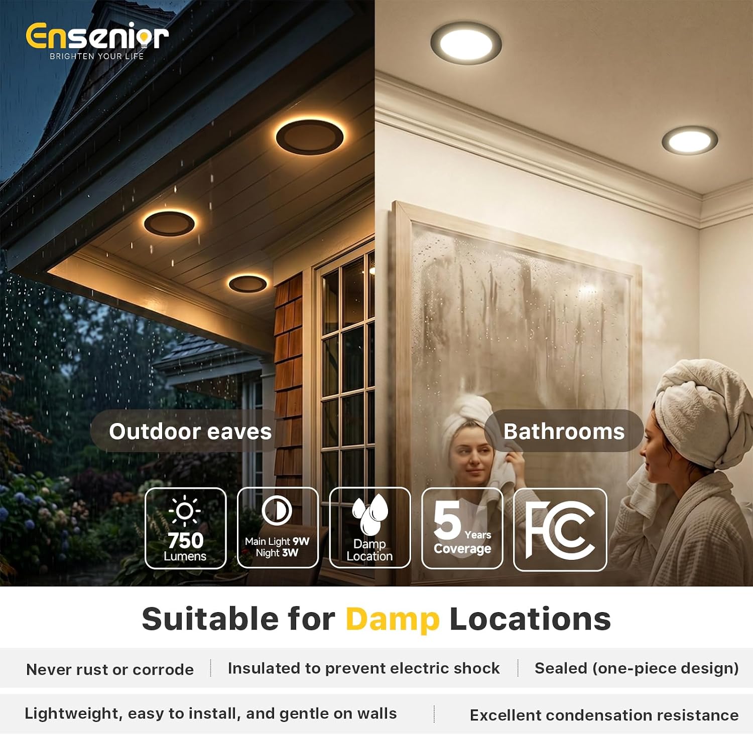 Detalle de Ensenior LED Recessed Lights, 4-Inch