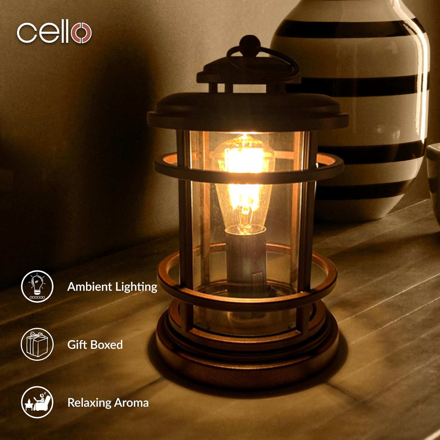 Thumbnail 2 de Cello Beacon Edison electric wax melt burner (flame-free) with Edison bulb