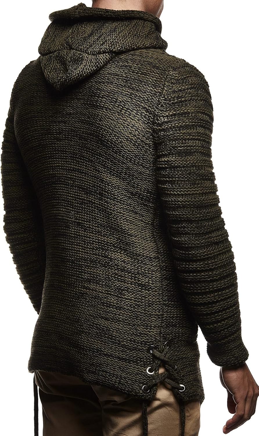 Detalle 2 de Leif Nelson LN20741 – Hoodie cardigan zippé en tricot à capuche pour homme