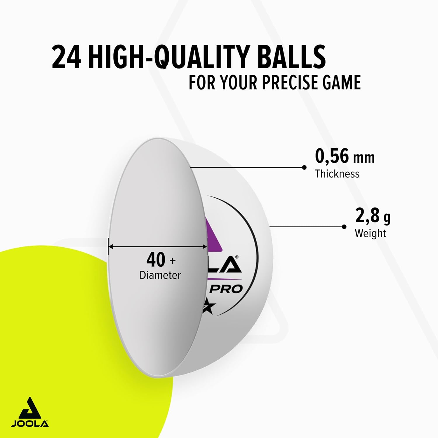 Detalle de JOOLA Premium 3-Star Pro Ping Pong Balls (24-pack)