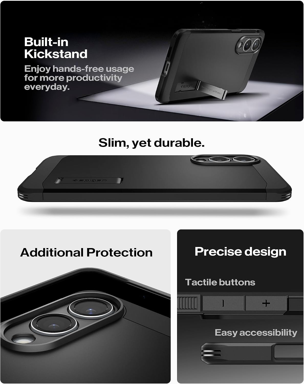 Thumbnail 6 de Spigen Tough Armor (AI) MagFit für Samsung Galaxy S25 Edge – MagSafe- kompatible Hülle mit Kickstand und XRD-Pads