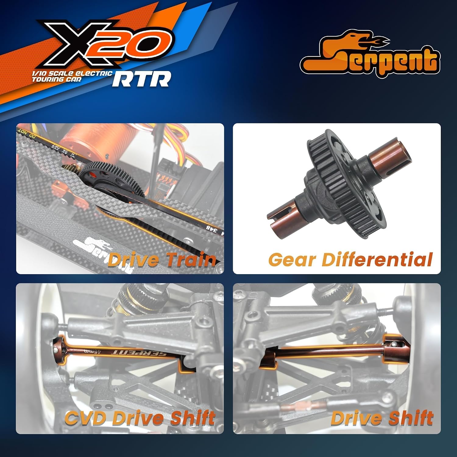 Thumbnail 2 de Serpent X20 1/10 RC Touring Car RTR: velocità e controllo su pista