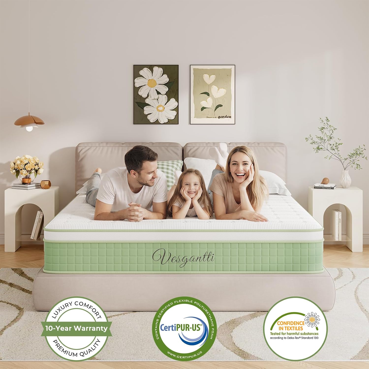 Thumbnail 6 de Vesgantti 3FT Single Mattress – 10 Inch Hybrid with Memory Foam & Pocket Springs