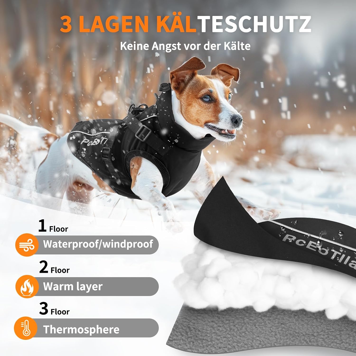 Thumbnail 4 de PcEoTllar Hundemantel wasserdicht, reflektierend
