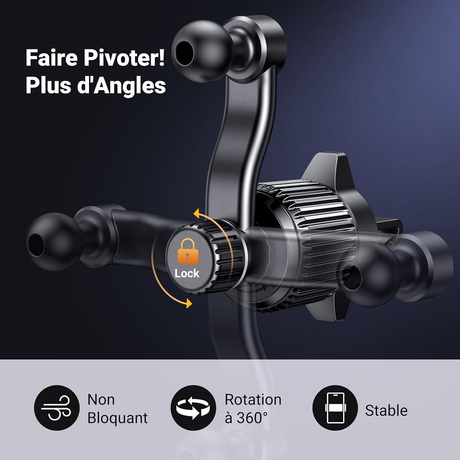 Detalle 1 de UGREEN Support Téléphone Voiture Rotation 360 Degrés
