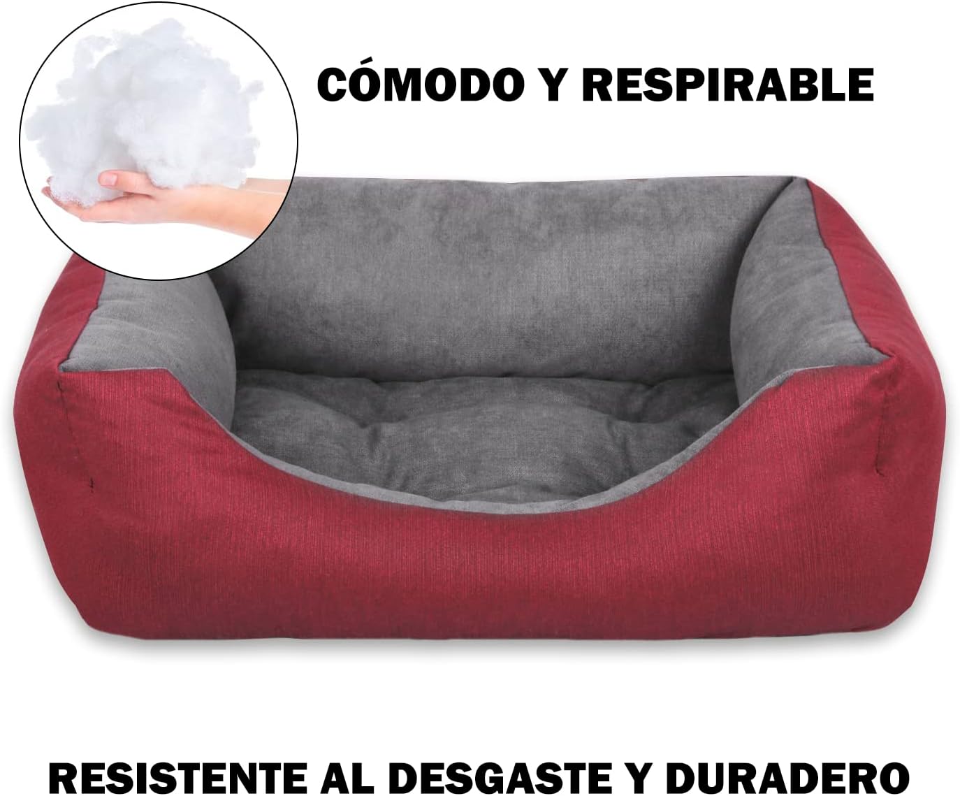 Thumbnail 3 de Mercury Textil Sofá cama mascotas Granate Mediano