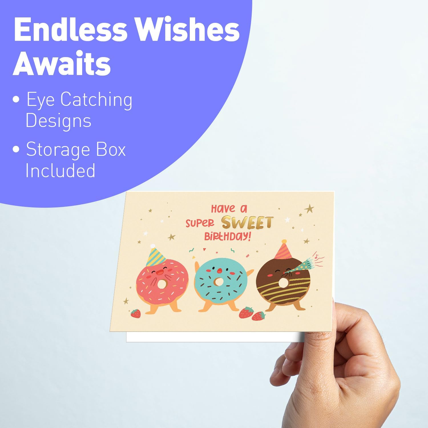 Detalle de Sweetzer & Orange S&O Box of Birthday Cards with Envelopes (Bulk 24, 4x5.5")