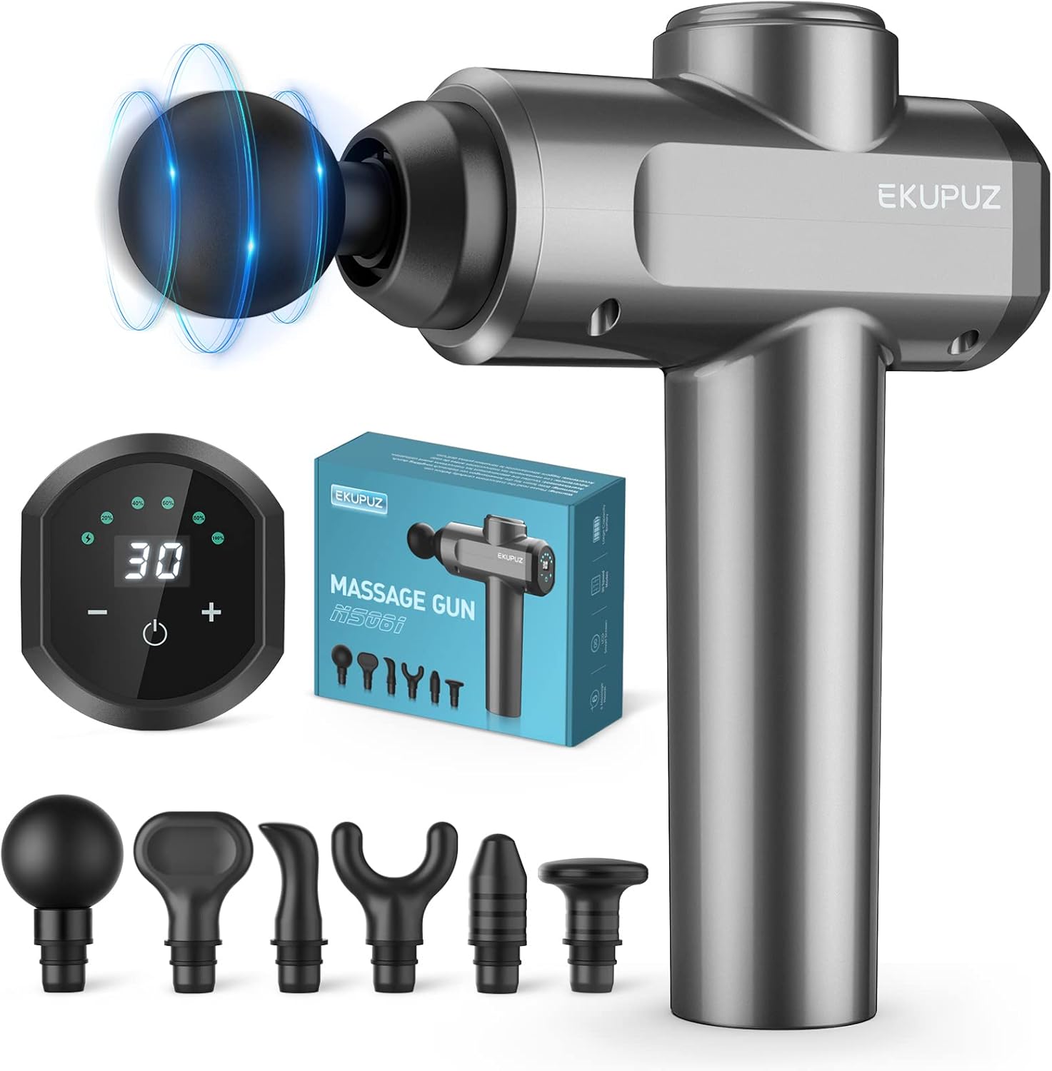 EKUPUZ Pistola Massaggio 30 Velocità