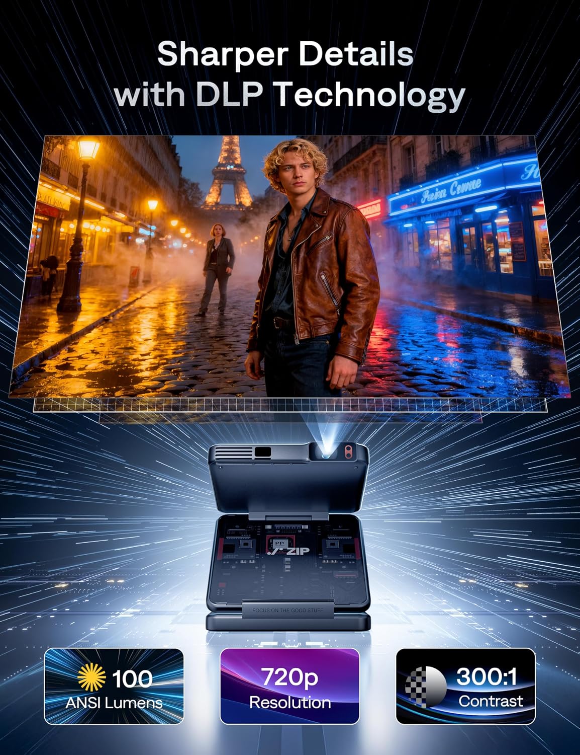 Thumbnail 5 de Aurzen ZIP Tri-Fold DLP Ultra-Portable Mini Projector