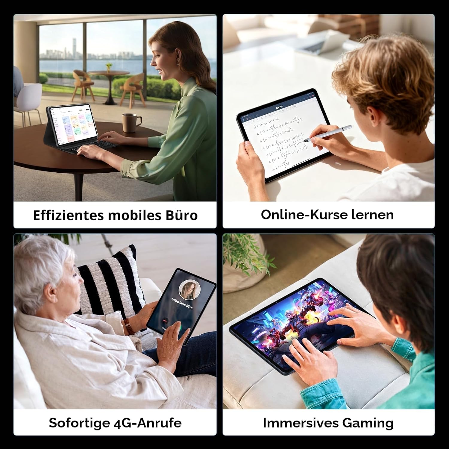 Thumbnail 6 de TABWEE T60 12 Zoll Tablet mit Tastatur – Android 16, 48 GB RAM + 256 GB, SIM & 4G LTE