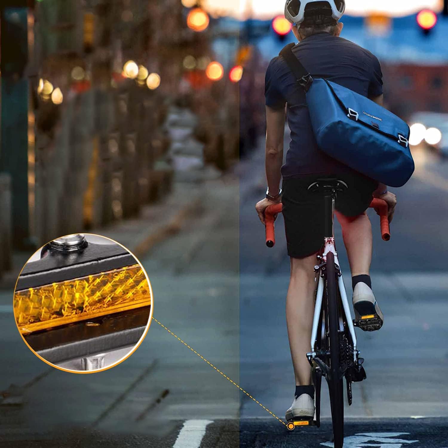 Thumbnail 2 de CXWXC Fahrradpedale Mit Reflektoren – MTB Aluminiumlegierung, 9/16 Zoll, Doppel-LR-Beschriftung, 8 Spikes