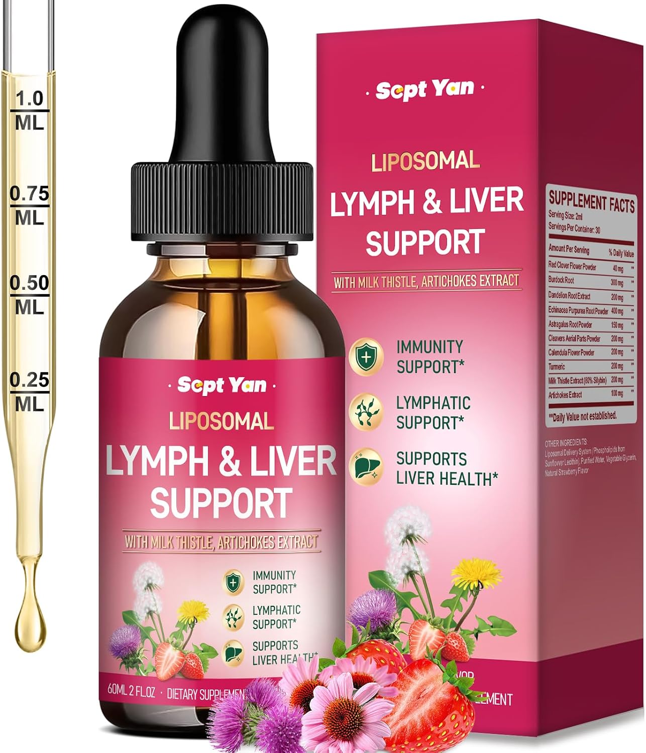 Detalle de SEPT YAN Lymphatic Support Drops 2 fl oz