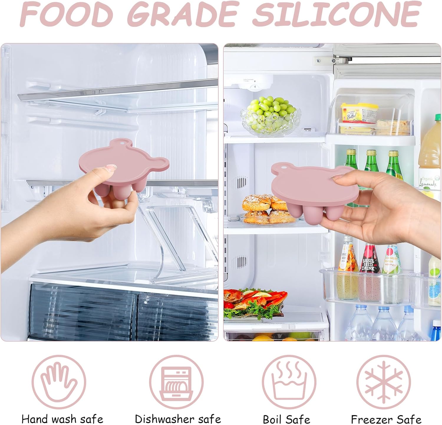 Detalle de Aolso Ciuccio Per Alimenti: stampo ghiaccioli in silicone e contenitori sicuri per omogeneizzati al frutto