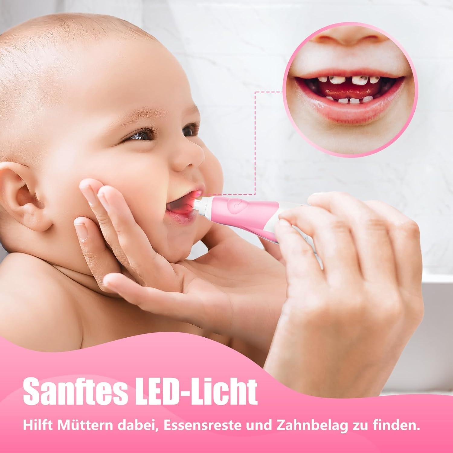 Detalle de Dada-Tech Babyzahnbürste Rosa Pinguin