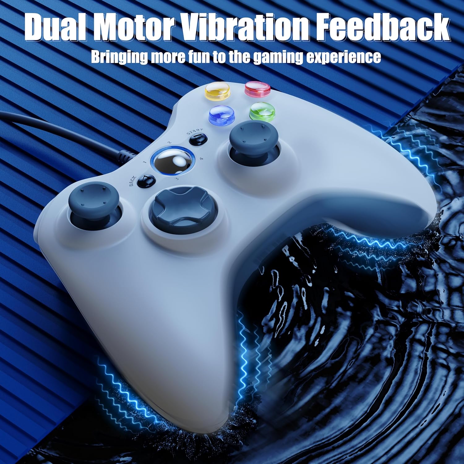 Thumbnail 2 de Gamrombo Wired Controller for Xbox 360 (2-Pack) with Dual Vibration and 2.5mm Headphone Jack