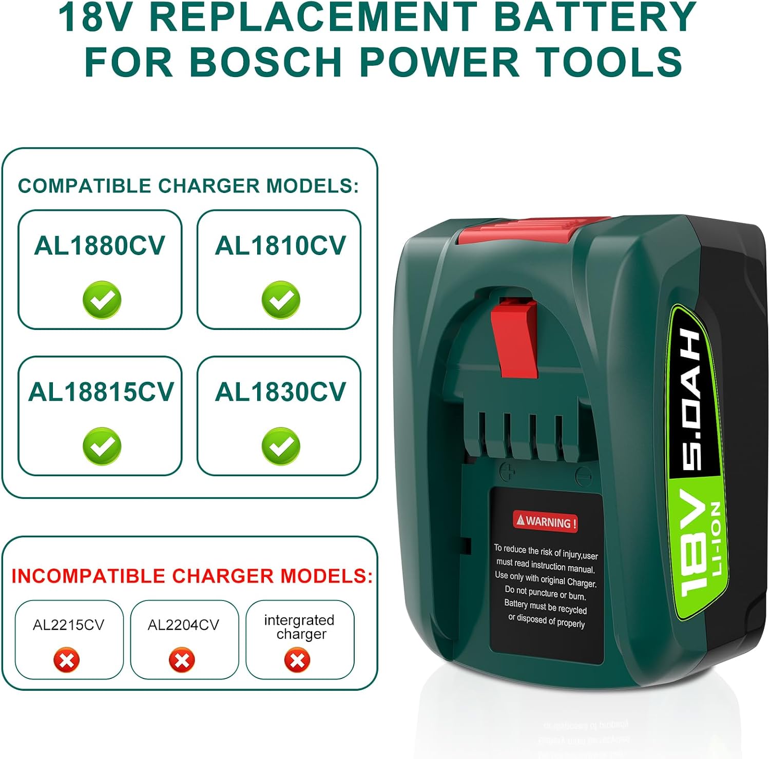 Thumbnail 6 de 5000mAh 18V Replacement Battery Pack