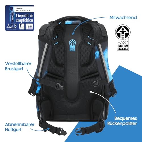 Thumbnail 3 de Coocazoo MATE Schulrucksack Mystic Clouds – Ergonomischer Tornister, 30 L, schwarz-blau