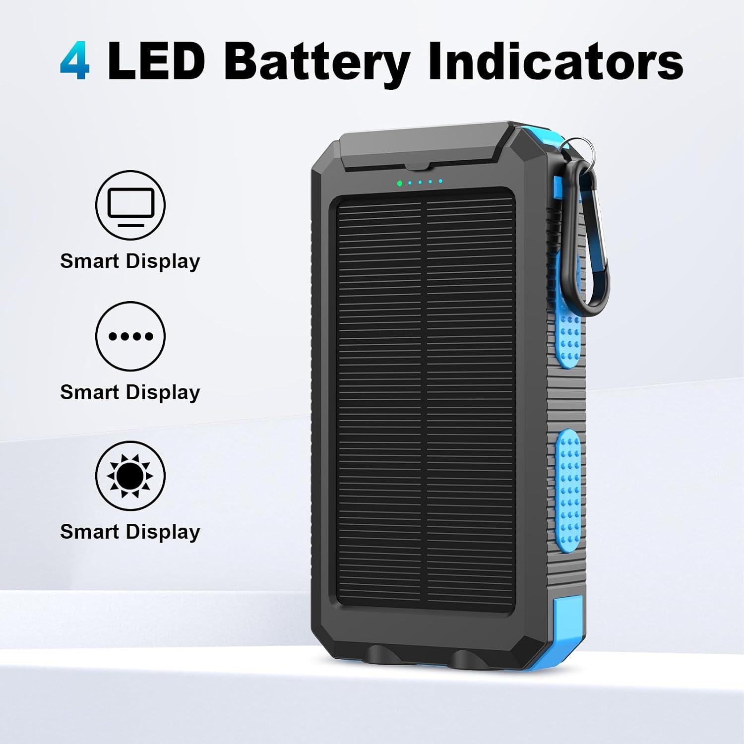 Detalle de YELOMIN PS35K 20,000mAh Solar Power Bank with 4 Built-In Cables