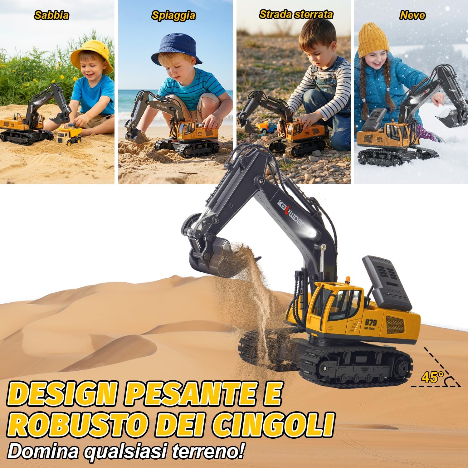 Thumbnail 4 de Escavatore telecomandato 1:18 per bambini 3–8 anni
