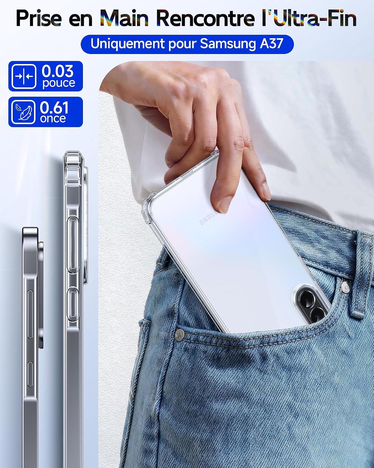 Thumbnail 5 de LeYi Coque Samsung A37 5G Transparent