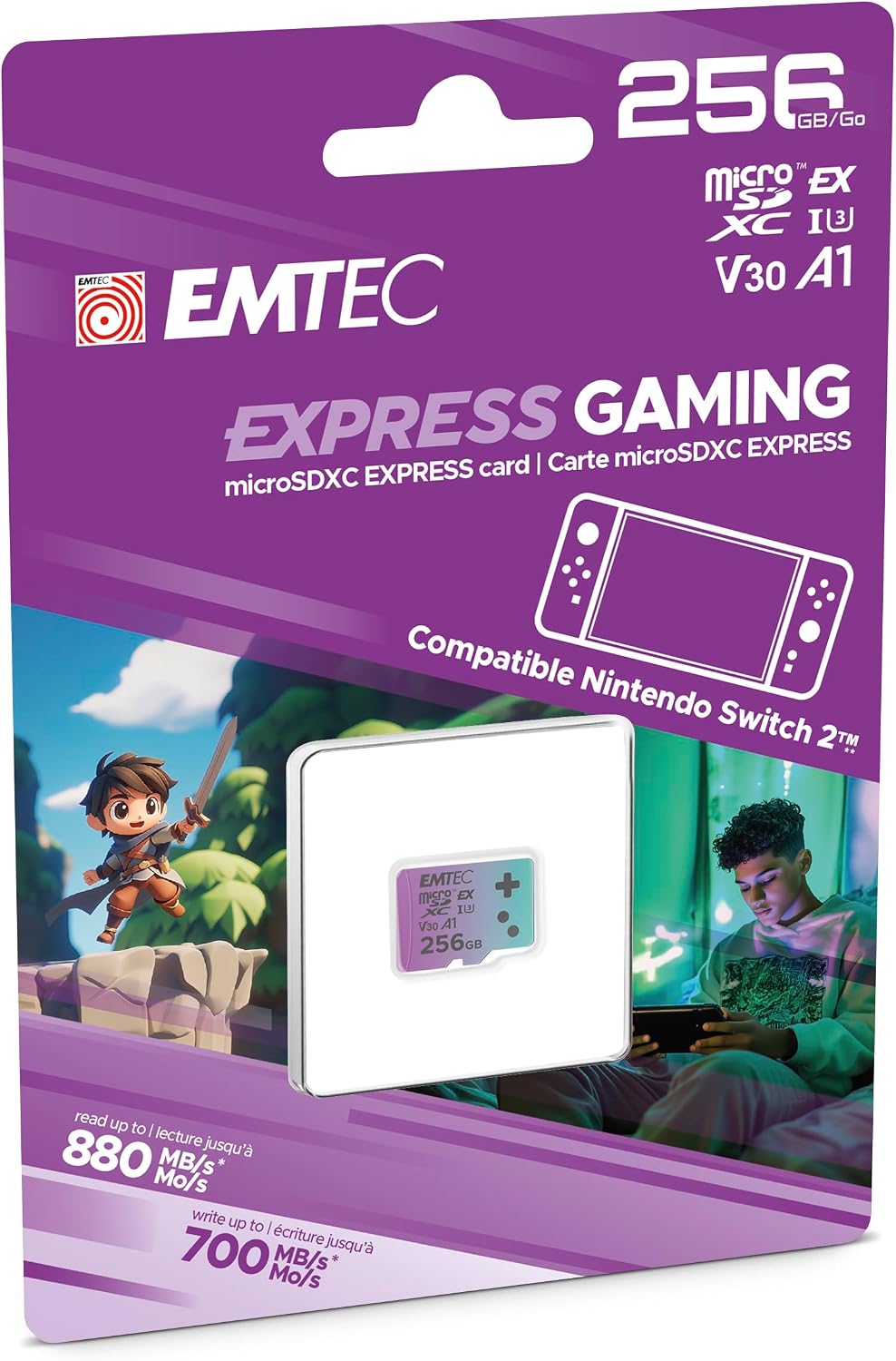 Detalle de EMTEC mSD EXPRESS UHS-I U3, karta microSDXC 128 GB do Nintendo Switch 2