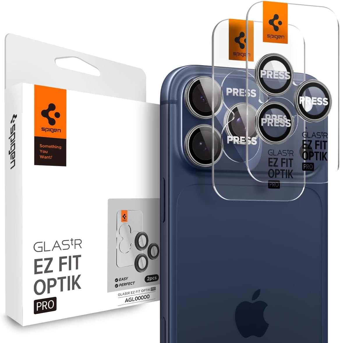 Spigen Glas.tR EZ Fit Optik Pro Protection caméra pour iPhone 17 Pro / Pro Max (2 pièces) – gris