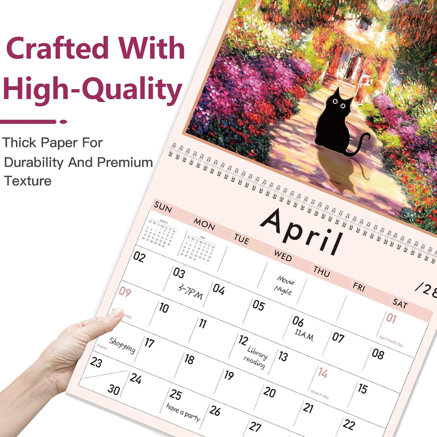 Detalle 2 de GuassLee Cat Wall Calendar 14" x 23