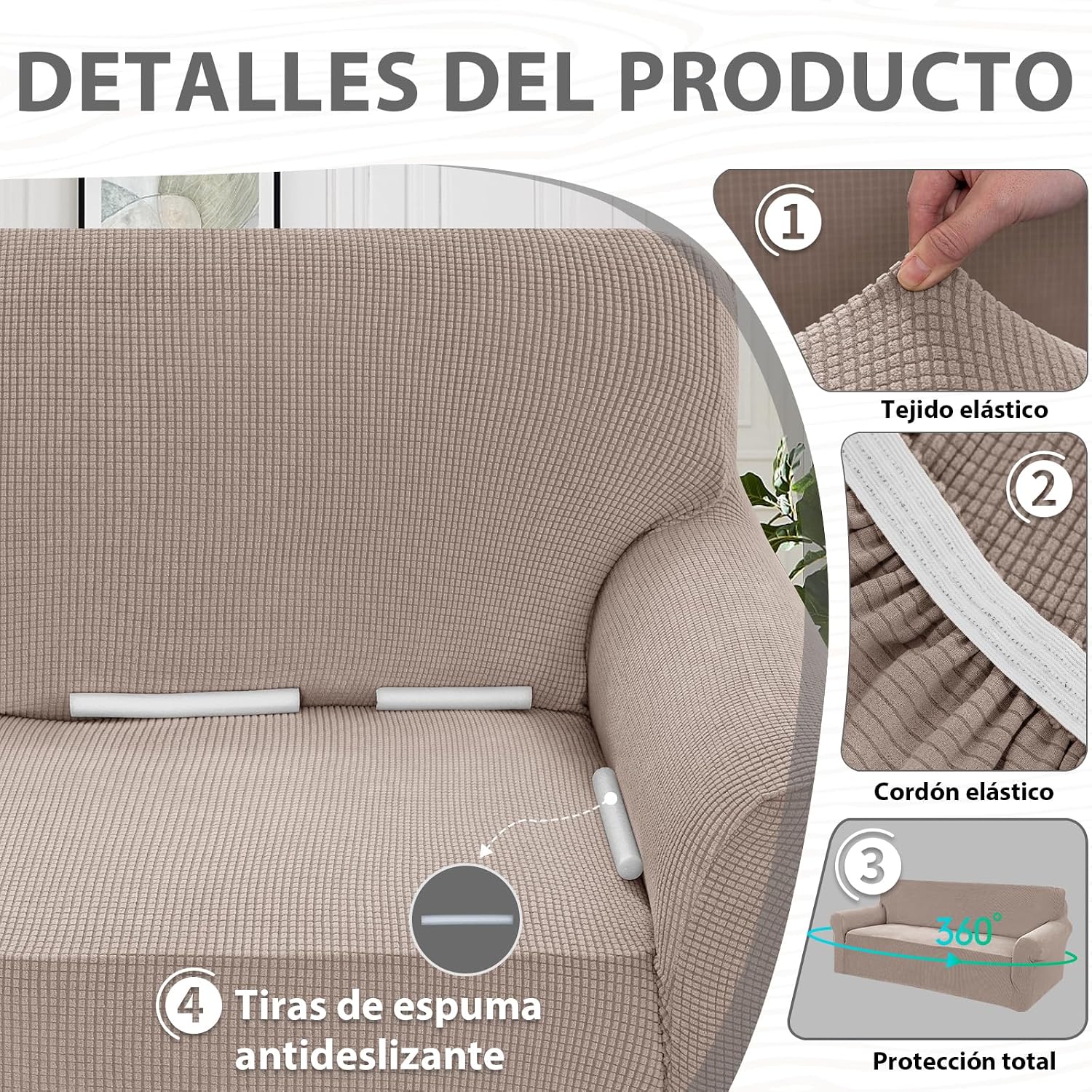 Thumbnail 6 de BellaHills Funda Sofa 3 Plazas Ajustable 🛋️ Protección para Mascotas