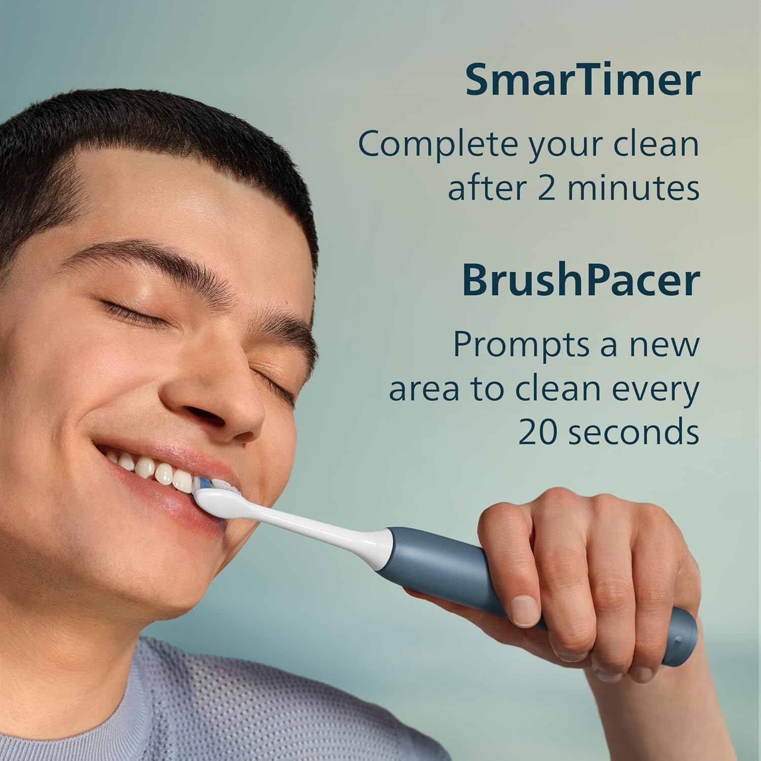 Thumbnail 6 de Philips Sonicare 4100 Series Electric Toothbrush HX4046/48 (Marine Blue) – Balanced sonic cleaning with pressure sensor