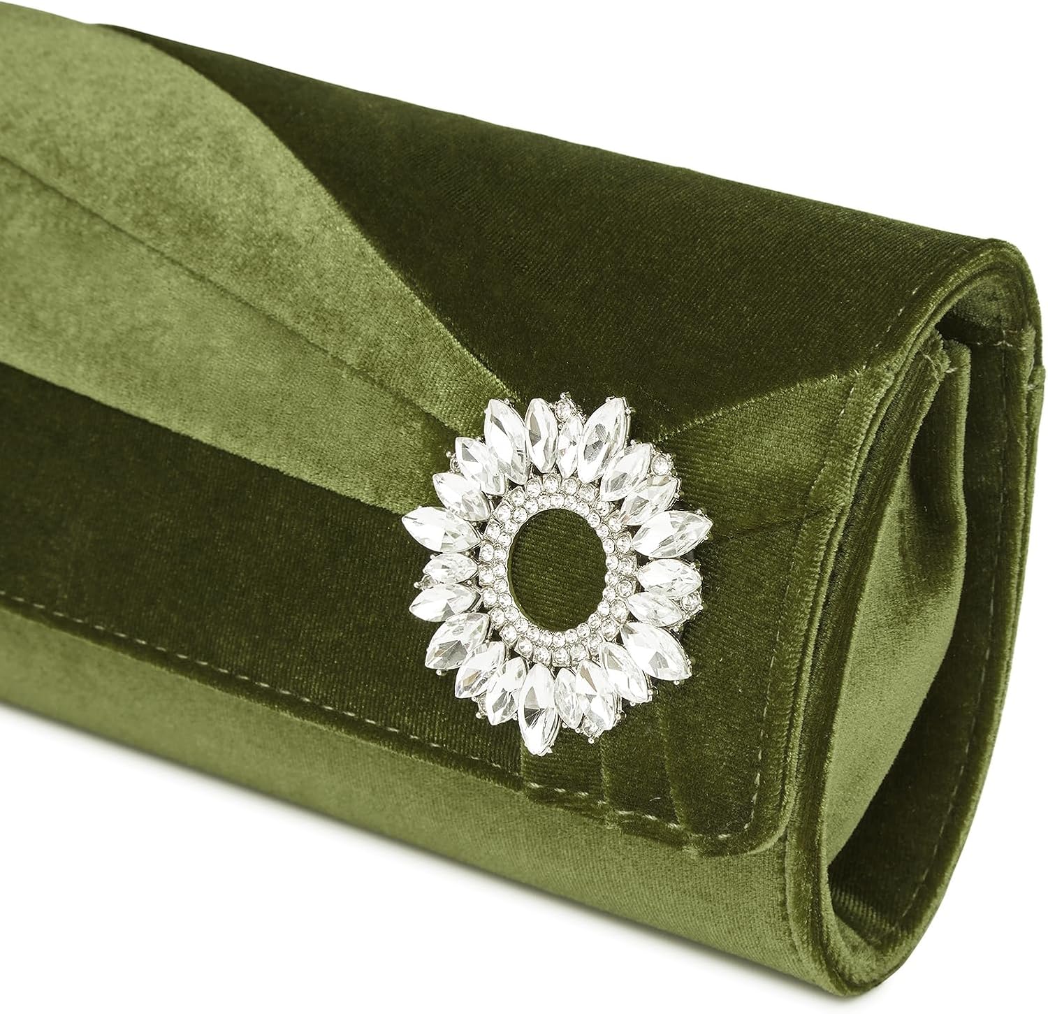 Detalle 2 de Miss Lulu Pochette Clutch Donna: eleganza in velluto con catena removibile