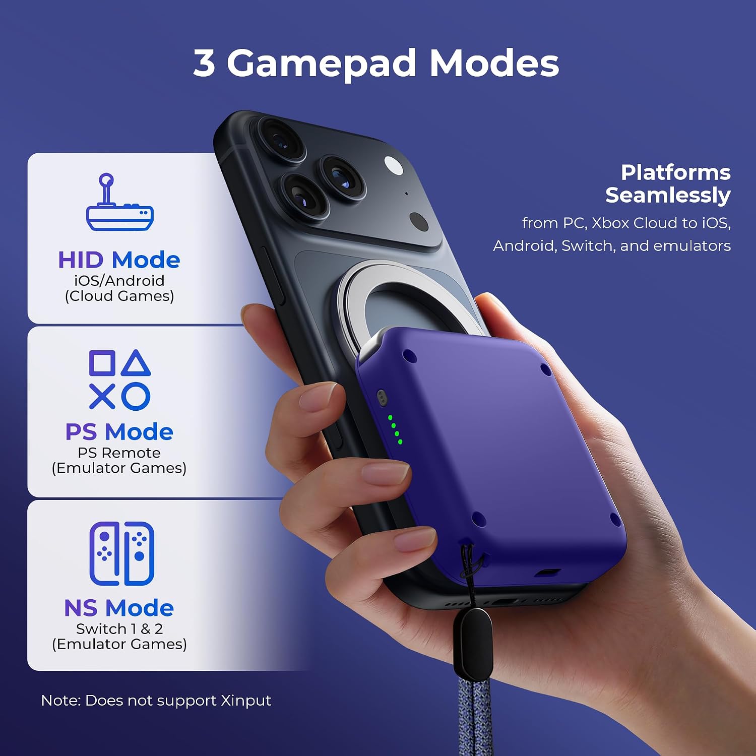 Thumbnail 3 de abxylute M4 Snap-On Mobile Gaming Controller for Android & iPhone – Ultra-Portable Retro Gamepad