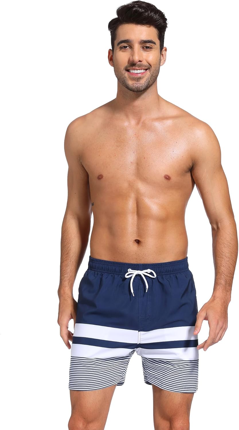 Detalle de SILKWORLD Maillot de Bain Homme à Séchage Rapide — Short avec Doublure Maille et 3 Poches