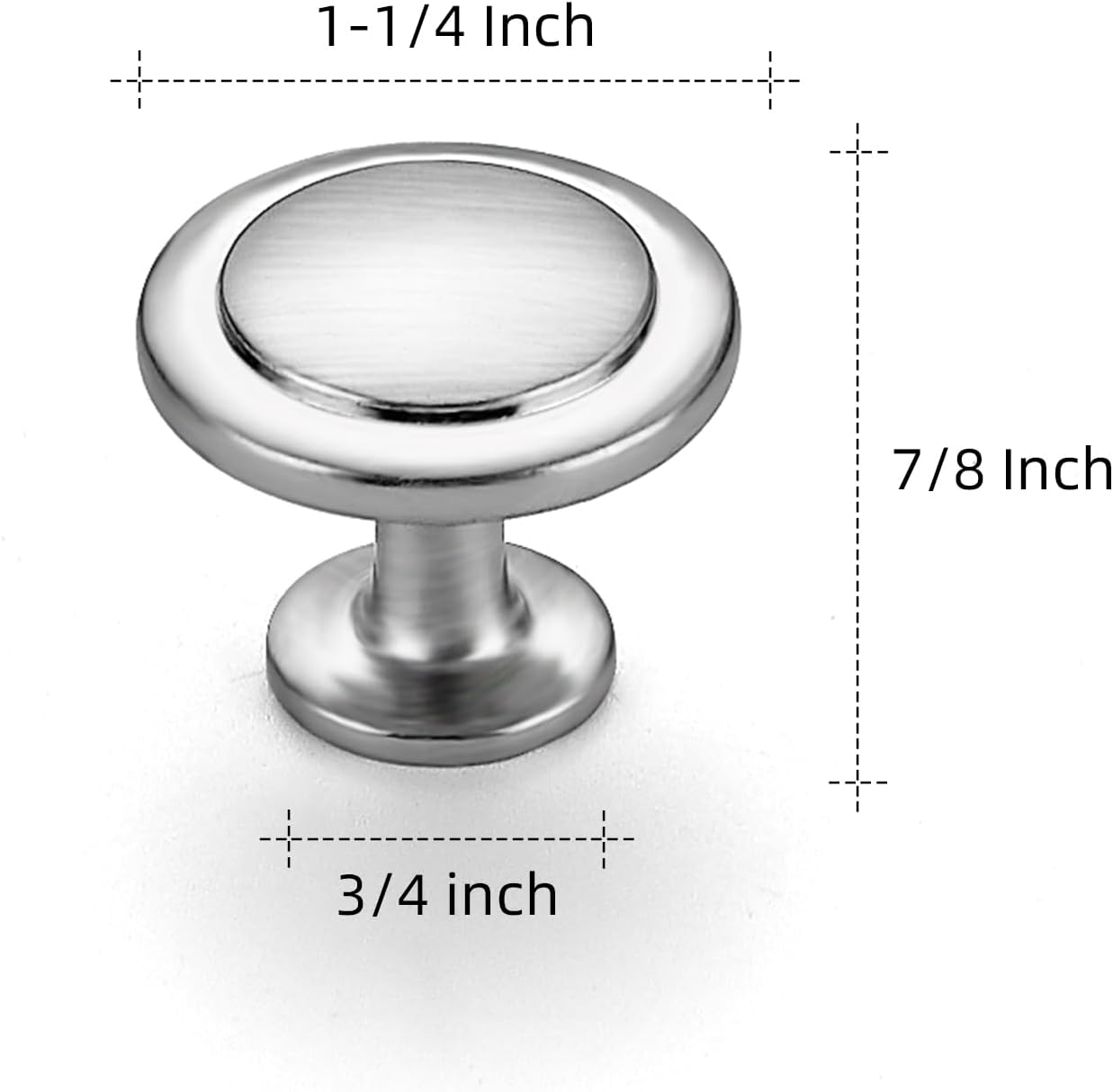 Detalle de Ravinte JYN1LS30 Round Cabinet Knobs, Brushed Nickel, 1-1/4-Inch, 30-Pack