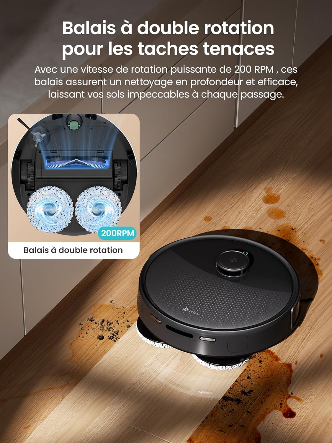 Thumbnail 1 de Lefant M3 Robot Aspirateur Laveur 12 000 Pa avec station multifonctionnelle