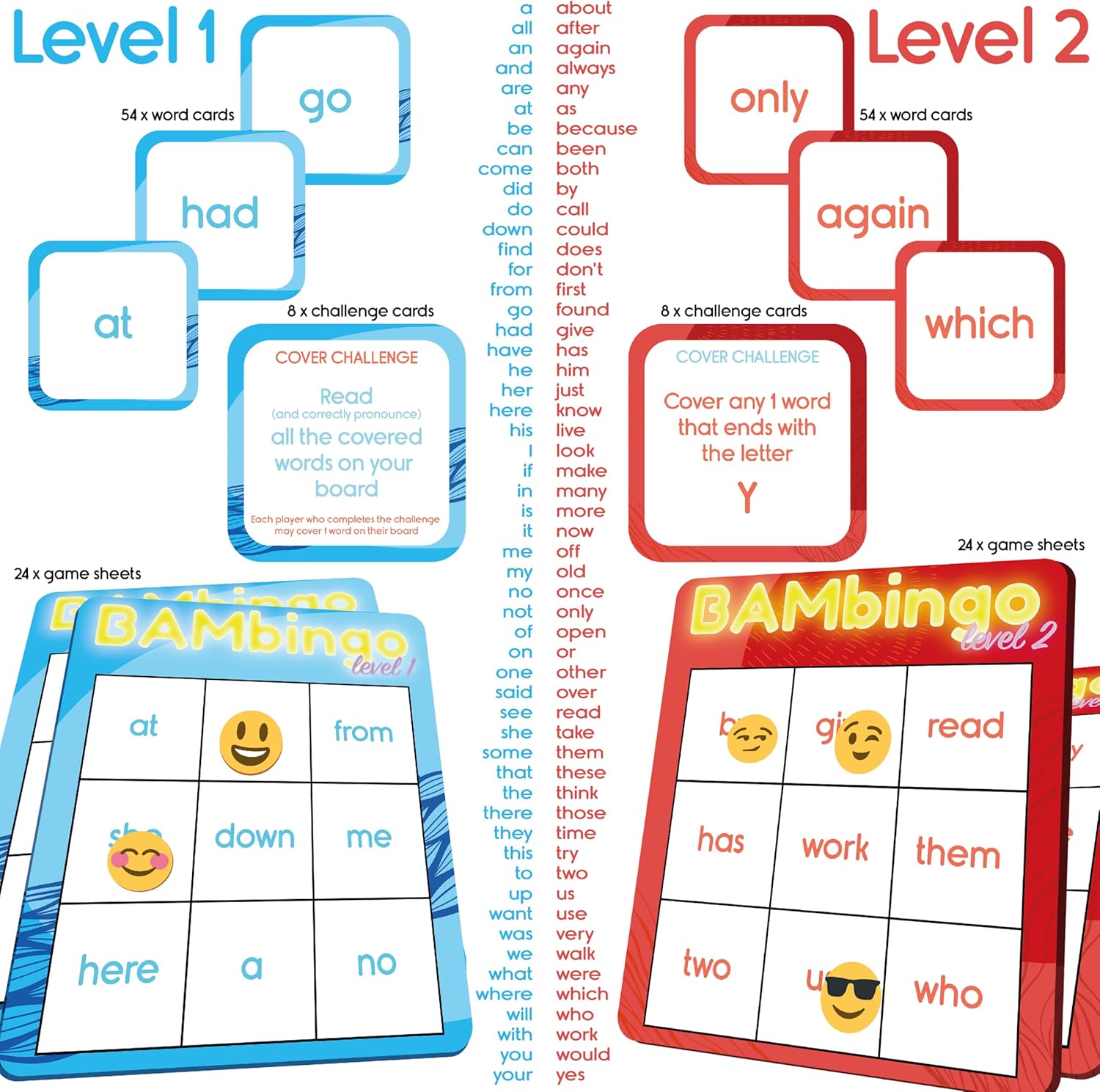 Detalle de THE BAMBINO TREE Sight Word Bingo 108 🎲